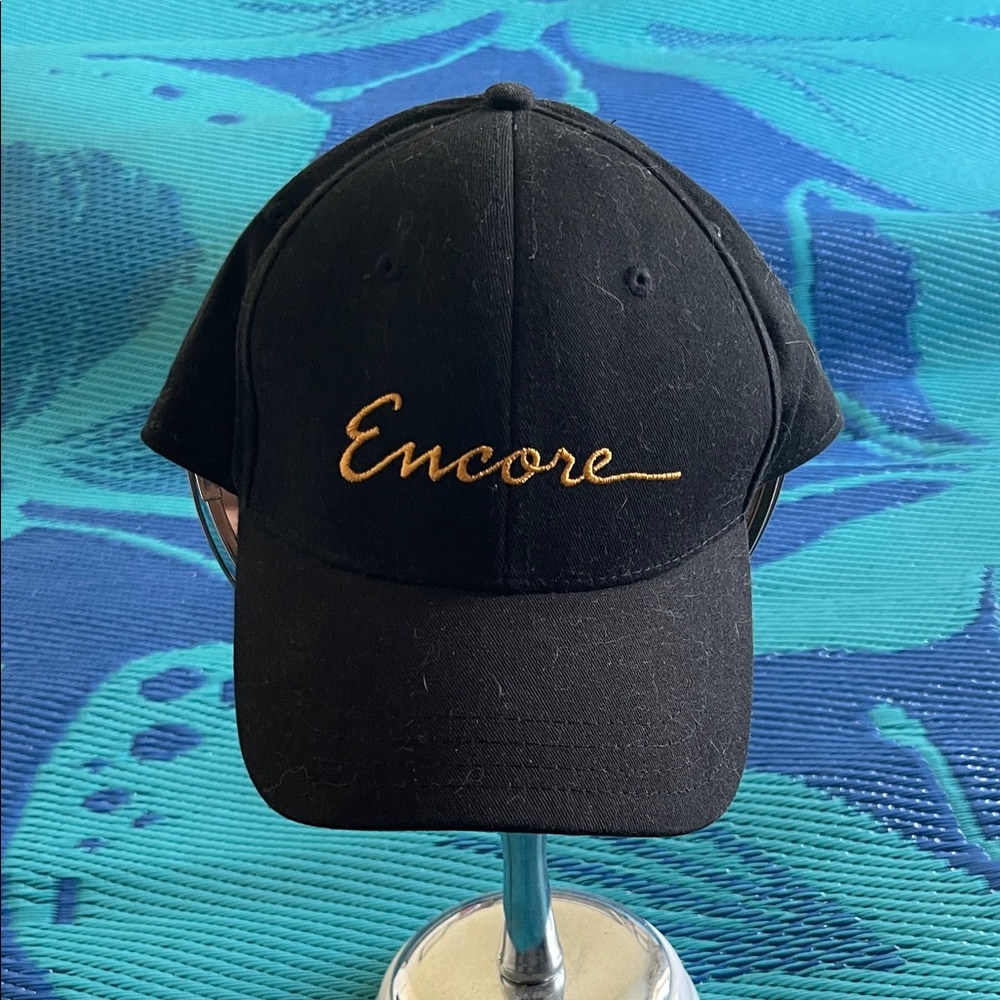 Encore Black Cap with Gold Embroidery